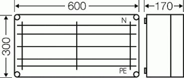 Hensel Mi 6452 Sammelschienengehäuse 600x300 mm, Sammelschienen, 250A, 5-Polig