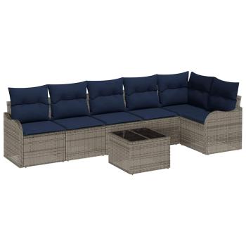Gartensofa-set Grau Poly-Rattan