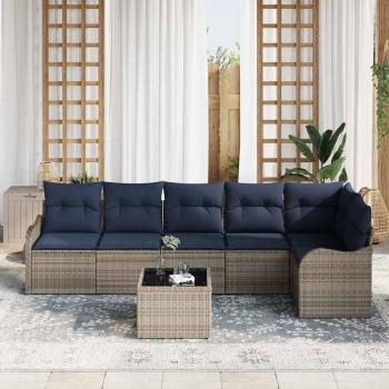 Gartensofa-set Grau Poly-Rattan
