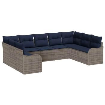 Gartensofa-set Grau Poly-Rattan