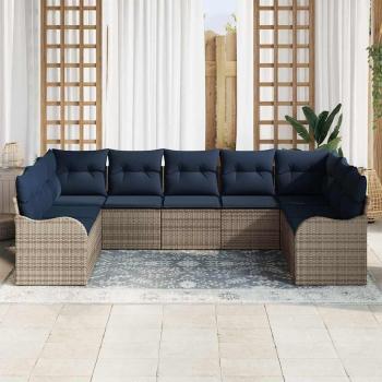 Gartensofa-set Grau Poly-Rattan