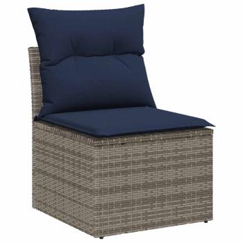 Gartensofa-set 6 stk. Grau Poly-Rattan