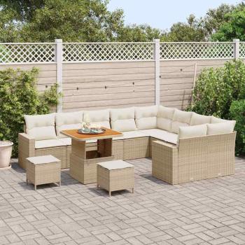 Gartensofa-set 13 Stk. 10-Sitzanzahl Beige und Creme
