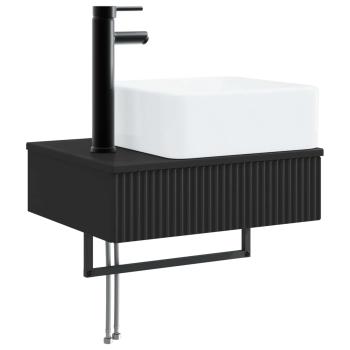 Badezimmermöbel-Set 3 stk. Schwarz 33 x 34,5 x 160 cm
