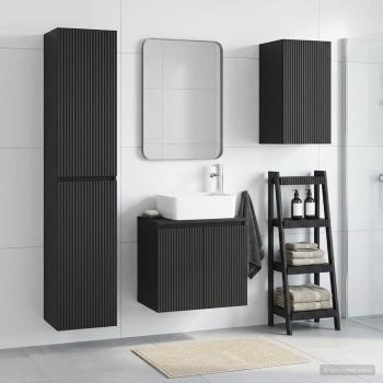 ARDEBO.de - Badezimmermöbel-Set 3 stk. Schwarz 33 x 34,5 x 160 cm