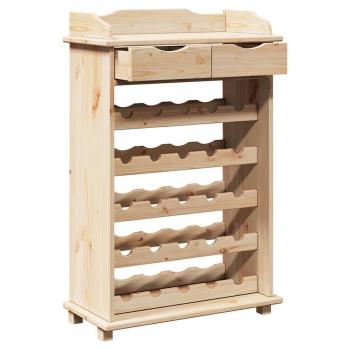 Weinregal Natur 58 x 28 x 90 cm Massives Kiefernholz