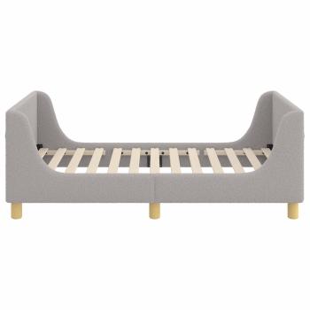 Kinderbettgestell mit Kopfteil Hellgrau 80x160 cm Bouclé