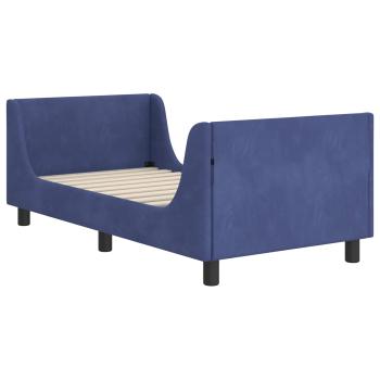 Kinderbettgestell mit Kopfteil Polizeiblau 80 x 160 cm Samt