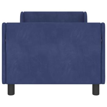 Kinderbettgestell mit Kopfteil Polizeiblau 80 x 160 cm Samt