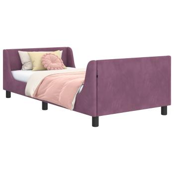 Kinderbettgestell mit Kopfteil Lila 90 x 200 cm Samt