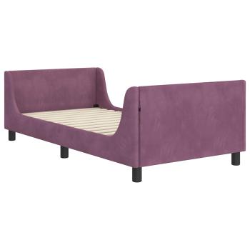 Kinderbettgestell mit Kopfteil Lila 90 x 200 cm Samt