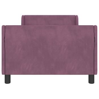 Kinderbettgestell mit Kopfteil Lila 90 x 200 cm Samt