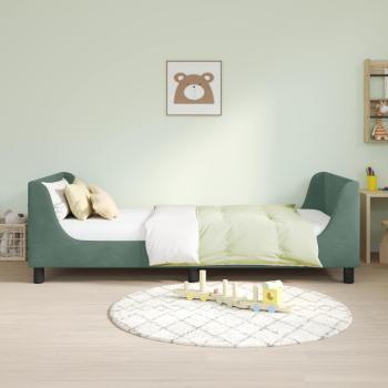 Kinderbettgestell mit Kopfteil Meergrün 90 x 200 cm Samt