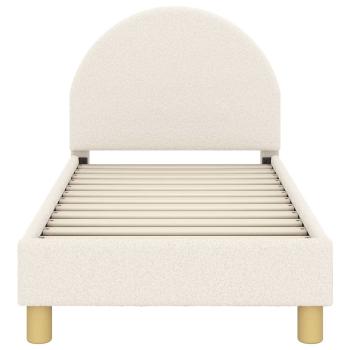 Kinderbettgestell mit Kopfteil Creme 70 x 140 cm Bouclé