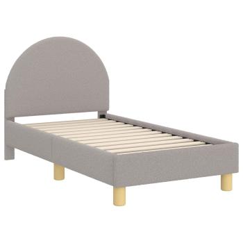 Kinderbettgestell mit Kopfteil Hellgrau 70 x 140 cm Bouclé