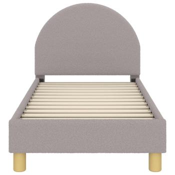 Kinderbettgestell mit Kopfteil Hellgrau 70 x 140 cm Bouclé