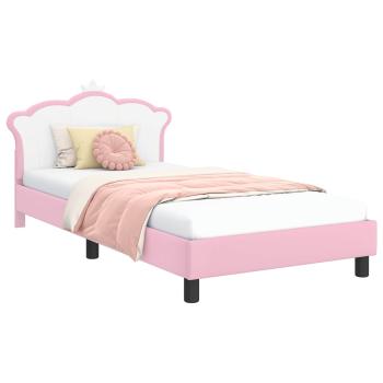Kinderbettgestell mit Kopfteil Rosa 90 x 200 cm PU