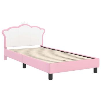 Kinderbettgestell mit Kopfteil Rosa 90 x 200 cm PU
