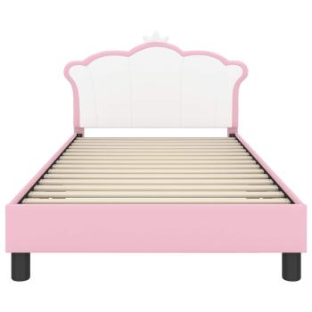 Kinderbettgestell mit Kopfteil Rosa 90 x 200 cm PU