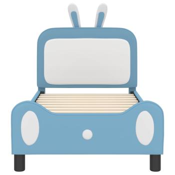 Kinderbettgestell mit Kopfteil Blau 80 x 160 cm PU