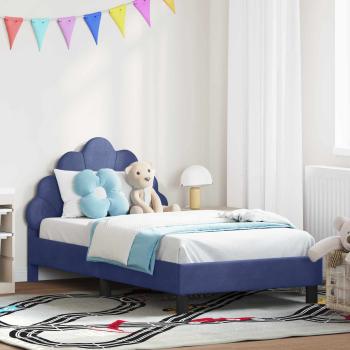 ARDEBO.de - Kinderbettgestell mit Kopfteil Polizeiblau 80 x 160 cm Samt