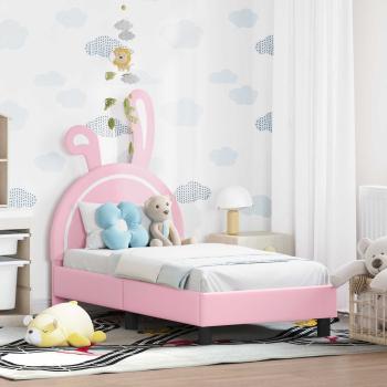 ARDEBO.de - Kinderbettgestell mit Kopfteil Rosa 70 x 140 cm PU