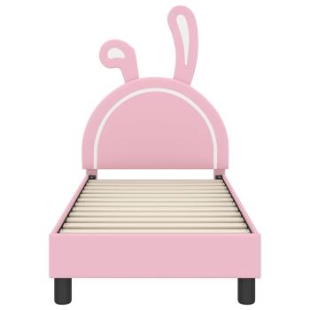 Kinderbettgestell mit Kopfteil Rosa 70 x 140 cm PU