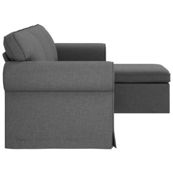 Sofa Dunkelgrau 215 x 138 x 80 cm Stoff