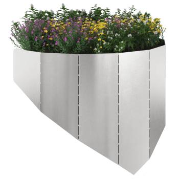 Raseneinfassung 100 x 45 cm Stahl Silber