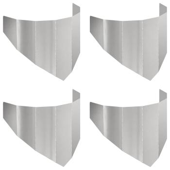 Raseneinfassung 4 stk. 100 x 45 cm Stahl Silber