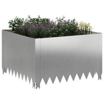 Raseneinfassung 60 x 60 x 35 cm Stahl Silber