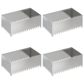 Raseneinfassung 4 stk. 100 x 60 x 35 cm Stahl Silber
