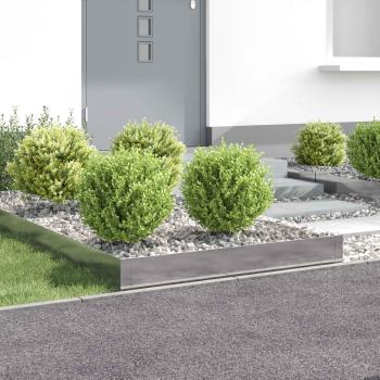 ARDEBO.de - Raseneinfassung 4 stk. 100 x 100 x 20 cm Stahl Silber