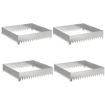 Raseneinfassung 4 stk. 100 x 100 x 20 cm Stahl Silber