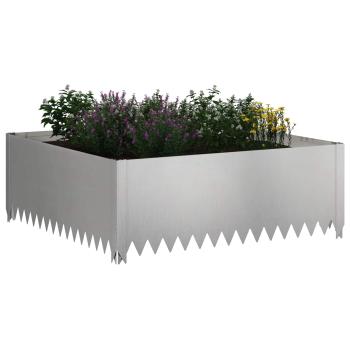 Raseneinfassung 4 stk. 100 x 100 x 35 cm Stahl Silber