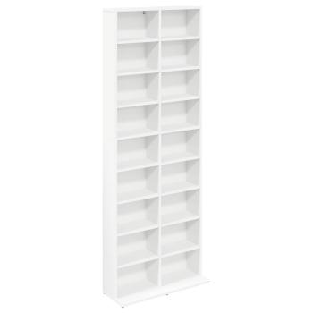CD Regal Weiß 65 x 23,5 x 175 cm Holzwerkstoff
