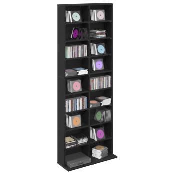 CD Regal Schwarze Eiche 65 x 23,5 x 175 cm Holzwerkstoff