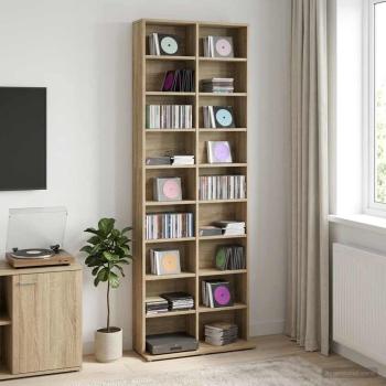 ARDEBO.de - CD Regal Sonoma-Eiche 65 x 23,5 x 175 cm Holzwerkstoff