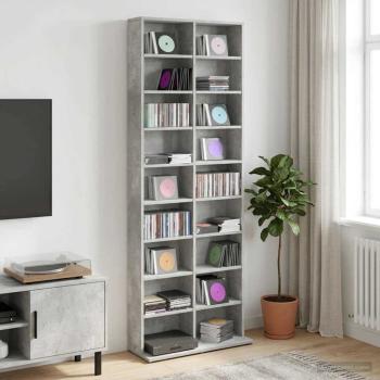 ARDEBO.de - CD Regal Betongrau 65 x 23,5 x 175 cm Holzwerkstoff