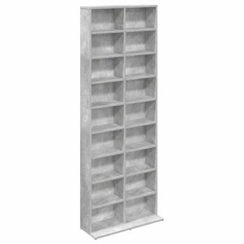 CD Regal Betongrau 65 x 23,5 x 175 cm Holzwerkstoff