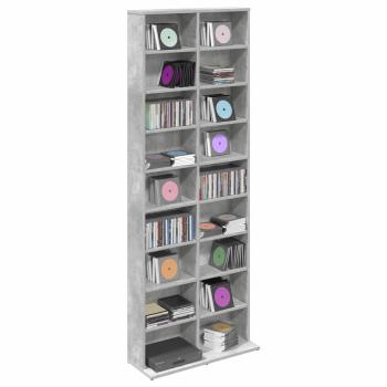 CD Regal Betongrau 65 x 23,5 x 175 cm Holzwerkstoff