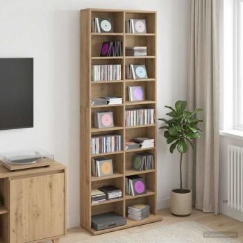 ARDEBO.de - CD Regal Artisan-Eiche 65 x 23,5 x 175 cm Holzwerkstoff