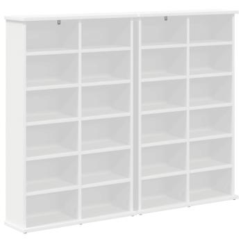 CD Regal 2 Stk. Wei? 60 x 17 x 92 cm Holzwerkstoff