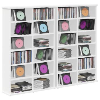 CD Regal 2 Stk. Wei? 60 x 17 x 92 cm Holzwerkstoff