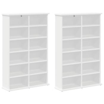 CD Regal 2 Stk. Wei? 60 x 17 x 92 cm Holzwerkstoff