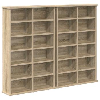 CD Regal 2 Stk. Sonoma-Eiche 60 x 17 x 92 cm Holzwerkstoff