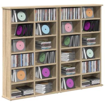 CD Regal 2 Stk. Sonoma-Eiche 60 x 17 x 92 cm Holzwerkstoff