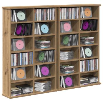 CD Regal 2 Stk. Artisan-Eiche 60 x 17 x 92 cm Holzwerkstoff