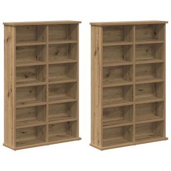 CD Regal 2 Stk. Artisan-Eiche 60 x 17 x 92 cm Holzwerkstoff