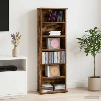 ARDEBO.de - CD Regal Räuchereiche 60 x 17 x 92 cm Holzwerkstoff
